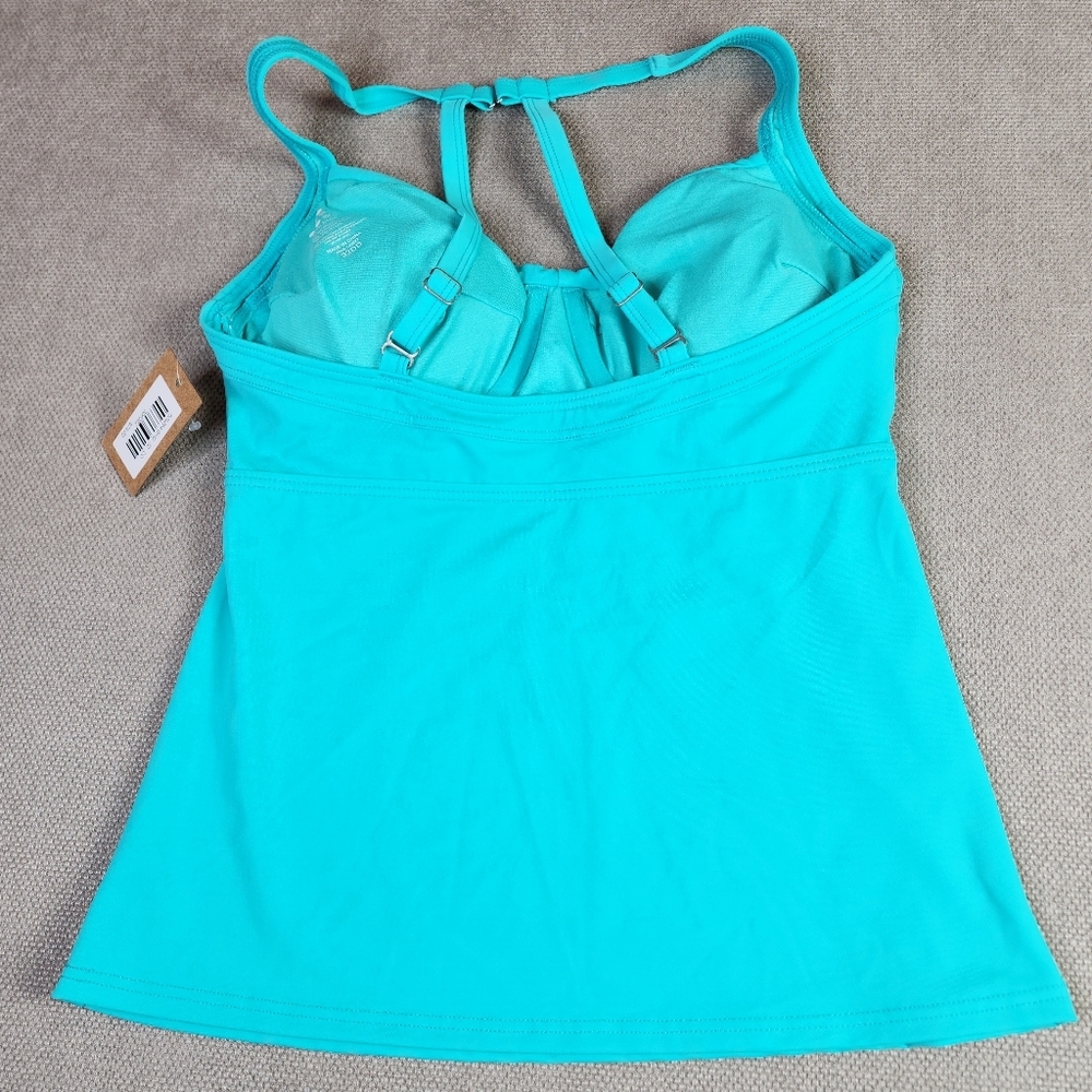 NWT Title Nine Blue Green Tankini Top Underwire Size 32DD - Picture 10 of 15